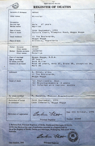 Preview medium death certificate miroslav novak 26 sept 1993